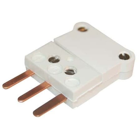 Digi-Sense RTD Connector, White 3-Blade ANSI, Male,  18527-84